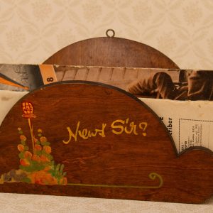 1930's 40's Vintage Wooden Newspaper Magazine Rack Holder "News Sir?"